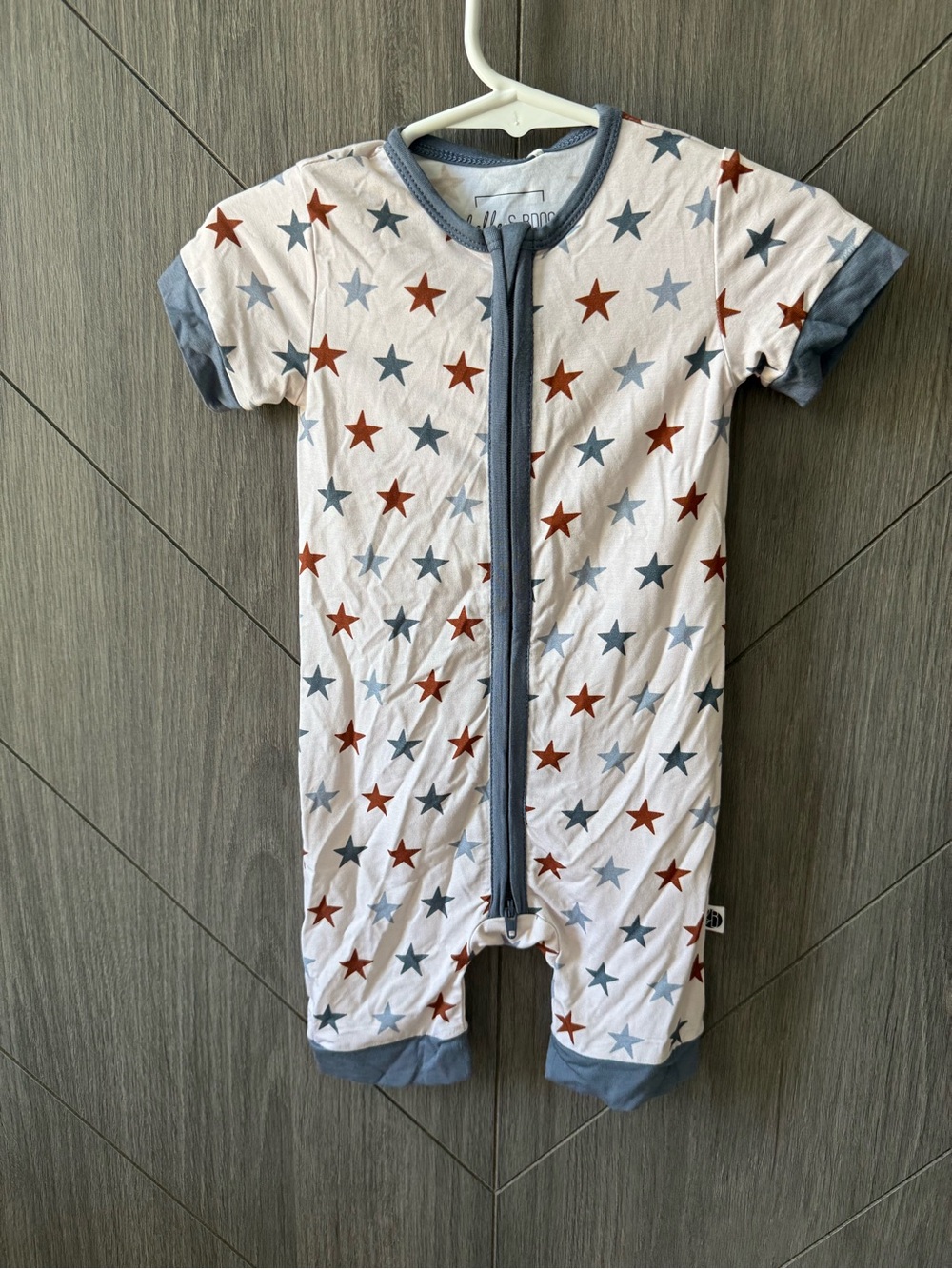 Belle & Bros Star Print Short-Sleeve Bamboo Romper